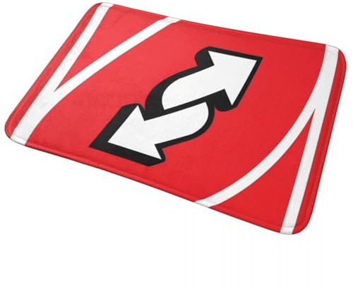 OOAHJEID Fußmatte für Badezimmer UNO Rainbow Reverse Card Fußmatte rutschfest super saugfähig Badematten Eingangsteppich Küche Schlafzimmer Flur Fußpolster