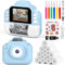 Sofortbildkamera Kinder, 48MP 2.4 Zoll Bildschirm Kinderkamera Sofortbildkamera mit 32G Karte, Druckpapier & Farbigen Stiften, 1080P Kamera Kinder Sofortdruck