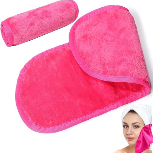 Set di 2 panni in microfibra super morbide, riutilizzabili, per la pulizia del viso e la cura della pelle, mini asciugamani per la rimozione del trucco (pelle sensitiva)