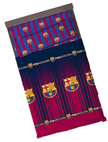 Barcelona Fußball-Bettwäsche-Set, 3-teilig (Tasche, Oberteil und Kissenbezug), Barcelona-Bettbezug, Barcelona-Geschenk, offizielles Fußball-Barcelona (Modell 4, 105 cm)