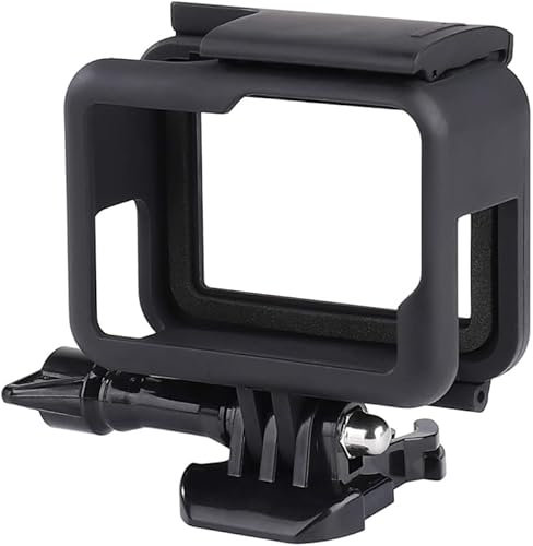 Frame Mount Case Compatible with GoPro Hero 7/6/5/(2018) Accessories Black Action Camera Case Plastic Frame Mount Screen Protector Top Open Protective Housing Case with Quick Release Bracket