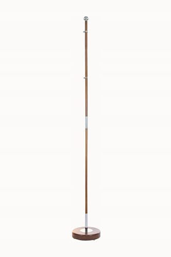 PEEWIT Flaggenmast mit Basis Holz Silber Büro