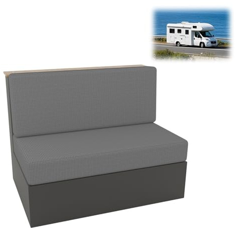 Yoedge 2 Stück Camper Kissenbezüge (1 Set)-Premium Wohnmobil Sitzbezüge, Sofa-Sitzkissenbezüge, Sofakissen-Bezüge Stretch für Reisemobilsitz, Waschbar, Einfach (Hellgrau)