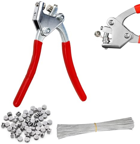 Bleiplombenzange, Plombenzange Set mit 80 Plomben und Bleidraht, Sicherheits Dichtungswerkzeug, für Gaszähler, Gepäck, Logistik, Industrie