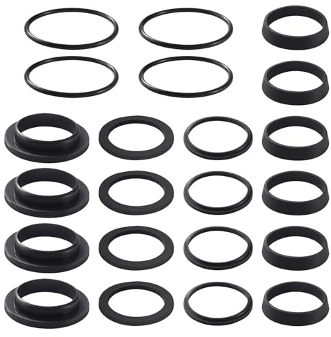 Lyeteung 22 PCS 5 Sizes Pipe Sealing Washers, Silicone Washers for Plumbing, Gasket for Siphon, Waste Pipe Seal Ring for Drain Pipe Sink Odour Trap Siphon