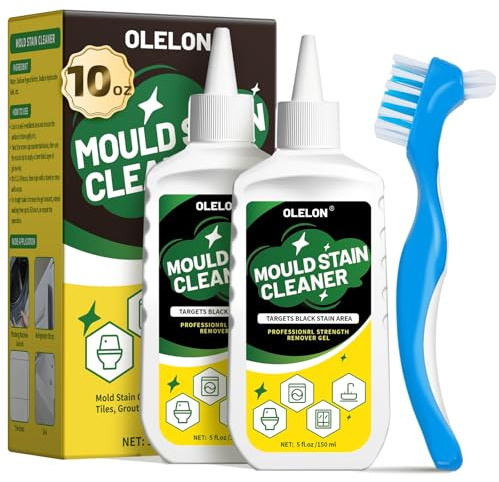 OLELON Mold Stain Remover Gel for Washing Machine Cleaner Front Loader Rubber Grout Cleaner Home Stain Removal Gel for Washer Showers Bathroom and Floor Tile - 300ML
