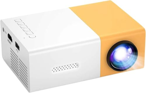 YG300 Pro Mini Projector, Portable 1080P Home Theater Movie Projector with HDMI/USB, Compatible with Smartphone/Laptop/TV Box, for Kids Bedroom, Outdoor Movies, Gift (YG300-Yellow)