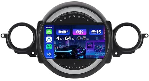 MSD - [Built-in DAB] - Android 15 Car Stereo For BMW Mini Cooper R55 R56 (2007-2013) | 9 Inch GPS Radio | Carplay Android Auto Volant WiFi DSP Bluetooth | Caméra MIC | Octa-Core 2 Din