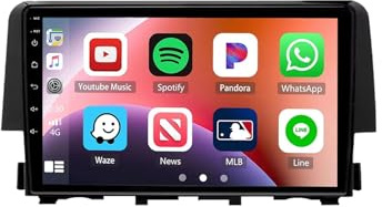 Car Radio para Honda Civic 10th 2016-2020 Android 15 9 Pulgadas Car Estéreo Wireless Carplay Android Auto para, 4 Core 2G+64G