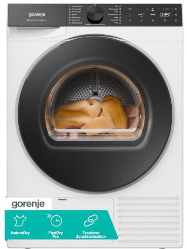 Gorenje D5G68C Trockner/Kondensation mit Wärmepumpe /8kg /15 Programme/ConnectLife/Made in EU/FastDry Pro/TwinAir/Feuchtesensor/NatureDry/Anti-Allergie/Trockner Synchronisation/EEK: D