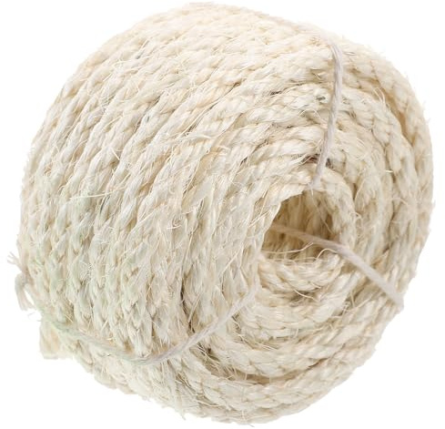 iplusmile Robustes Sisal Hanfseil für Katzenkratzbaum Ersatzrolle 1 Rolle Naturfarbe Beige Selbstgemacht Reparatur für Katzenbaum und Holzkratzmöbel