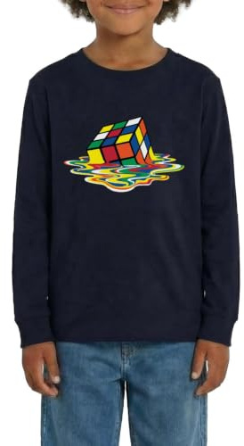 Spreadshirt Rubik's Cube Zauberwürfel Melting Cube Teenager Premium Langarmshirt