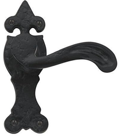 Black Antique Lever Latch on Backplate Door Handle from EUROART