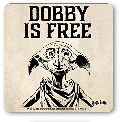 Logoshirt® Harry Potter | Dobby is Free I Untersetzer | Kork | 10x10cm | langlebiger Druck | Lizenziertes Originaldesign