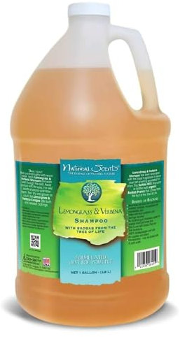 Bio-Groom Natural Scents Lemongrass & Verbena Dog Shampoo - Natürliches Shampoo für Haustiere - Baobab-Protein - Katzen- und Hundebadezubehör - Konzentrat 1:6 - Bis zu 798 Hundewäschen - 3.8 L