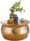 Wohnling Couchtisch 60x30,5x60 cm Aluminium Gold Beistelltisch orientalisch rund, Flacher Hammerschlag Sofatisch Metall, Design Wohnzimmertisch modern, Loungetisch indisch Stubentisch klein