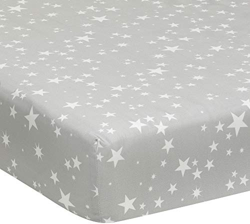 Lambs & Ivy Milchstraße Spannbetttuch für Babybett, 100% Baumwolle, Grau/Weiß