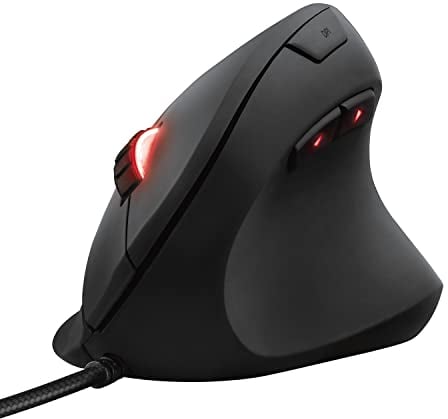Trust Gaming GXT 144 Rexx Vertikale Gaming Maus, 10.000 DPI, 6-programmierbare Tasten, RGB LED-Beleuchtung, Ergonomisches Design Vorbeugung Gegen Mausarm/Tennisarm (RSI Syndrom) - Schwarz