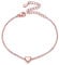 925 Sterling Silver Bracelets Rose Gold Heart Bracelet for Women Ladies Shiny Silver Hand Bracelets Skin Friendly