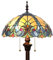 Tokira Tiffany-Stil Stehlampe Blau Schirm, E27 Traditionelle Glasmalerei Leselampenschirm, Kunst Deko Standard Nachtlicht für Wohnzimmer(Ohne Glühbirnen)