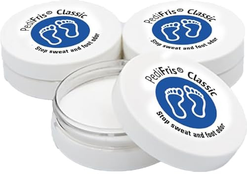 PediFris® Classic 3er Pack Fußpuder und Schuhpuder bei Schweißfüßen, Fußgeruch und stinkenden Schuhen | gegen Schuhgeruch ohne Parfüm | 3 x 50 g
