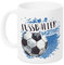 GRAZDesign Kindertasse mit Namen, Tasse Kinder, personalisierte für Junge Trinkbecher Kindergeschirr Kinder Becher Schwarz, Keramik BPA-frei, 330ml Motiv Fußballer Ball
