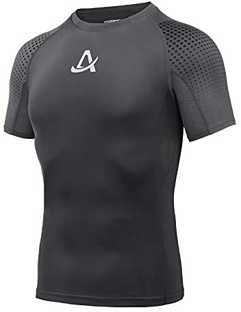 AMZSPORT Camiseta de Compresión para Hombre Camiseta de Manga Corta para Deportistas Correr Gimnasio
