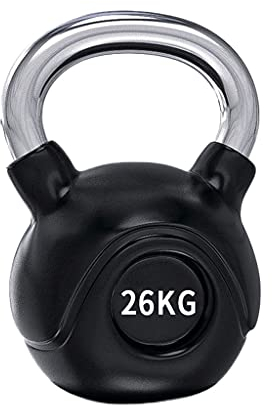 PIAOLING Fitness Home Kettlebells, Frauenhanteln Herrenkettlebells, dünne Arme, Trainingsarmmuskeln, galvanische Griffe, Kunststoff beschichtetes Material (Größe : 26kg)
