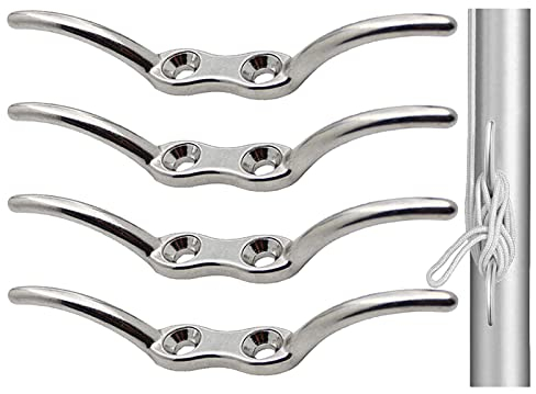 Edelstahl Boot Klampen Anlegeklampen Edelstahl Fahnenmast Klampe Edelstahl für Boote Bootsklampe 4 Stück Festmacher Belegklampe für Yacht Dock Deck Base Marine Boat Fastener Zubehör