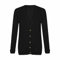 LUXE DIVA New Womens Everyday Long Sleeve Button Top Ladies Chunky Aran Cable Knit Grandad Cardigan UK Size 8-26 Black