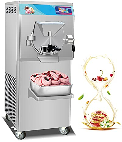 Kolice Commercial Hard Serve Ice Cream Machine, Italian Water Ice Maker Machine - Strong Stainless Steel Door with Hinge, 45L-55L/Hour, Cylinder 17L, CE Certificate