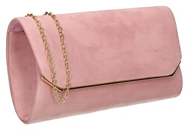 SwankySwans Anny Rabat en Daim, Pochette, Sac à bandoulière Femme, Rose, Taille Unique