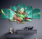 MPPSU One Piece Zoro Anime Poster Kunstdrucke Modular Wandkunst Modern Wanddekoration Wandbilder Wohnzimmer Schlafzimmer Leinwandbild 5 Teiliges Leinwände Kreatives Geschenk Mit Rahmen 100 * 50cm
