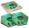 DV DESIGN 2 x Eco Boxed Cork Hexagon Coasters - Fantasy Portal Green Lock Keys Drink Cup Mug Glass Table Protection Mat #14005