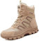 IYVW A07 Stivaletti tattico Mid High Rise Scarpe da Trekking Invernali Stivali in Pelle, Uomo Giallo deserto 43 EU