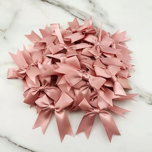 Yulakes 200 mini fiocchi in raso, colore rosa fresco, decorazione per matrimoni, fai da te, fiocchi per capelli, cappelli, decorazioni per la casa