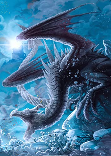 Displate Offiziell Elder Scrolls Skyrim MetallPoster Magnetische Befestigung Inklusive Lizenziert Bilder Hochwertiges Poster Skyrim Dragons - Paarthurnax Dragon 67.5 cm x 48 cm