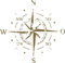 INDIGOS UG - Wandtattoo Wohnzimmer - Wandaufkleber Kompass - Himmelsrichtungen - Windrose - Marine - 80x80 cm - Gold - Aufkleber Kinderzimmer Schlafzimmer Küche Badezimmer Büro Dekoration