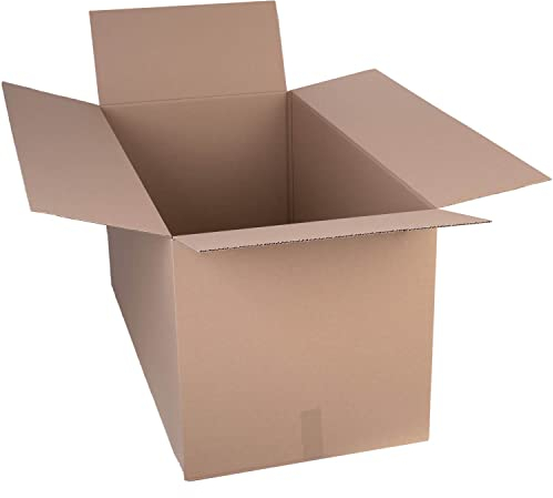smiley pack 5 Stück Faltkartons 1200 x 600 x 600 mm braun Versandkarton Verpackungskartons 120 x 60 x 60 cm aus Wellpappe 1 wellig Karton Pappkarton Versandbox Paket Päckchen