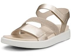 ECCO Damen Flowt 273713 Leather Textile Pure White Gold Sandalen 41 EU