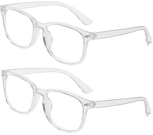 Eyglajdd Lesebrille für Herren Damen,Lesebrille Lesehilfe Große Brille 2er-Pack Transparent +1,5