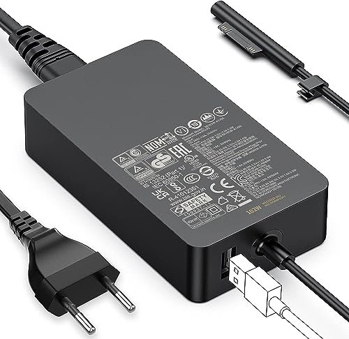 Caricatore Surface Pro 102W Caricabatterie Microsoft Surface per Surface Pro 3/4/5/6/7/7+/8/9, Surface Laptop 1/2/3/4/5/6/7, Surface Book 1/2/3, Surface Go1/2/3, Surface LaptopGo1/2/3, Surface Tablet