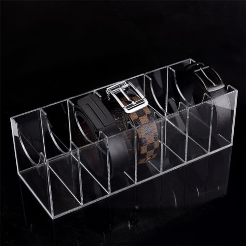 PH PandaHall Organizer per Cintura In Acrilico 7 Scomparto Vetrina per Cintura Custodia per Portaoggetti Trasparente Vetrina per Uomo Donna Cravatta Gioielli Orologi Bracciali Accessori, 37.5x14x12cm