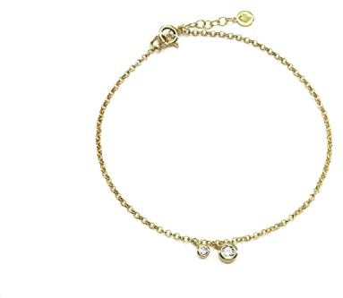 Bracelet de Cheville Minimaliste en Or avec Charms en Zircone Cubique - Bracelet de Cheville en Chaîne Délicate - Bijoux d'Eté Confortables et de Haute Qualité pour les Femmes