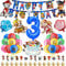 53 PCS Paw Luftballon Geburtstag 3 Jahre Jungen Mädchen Hund Patrol Geburtstagsdeko Ballon Deko 3. Geburtstag Folienballons Happy Birthday Banner Cake Topper Tortendeko für Kindergeburtstag Party Deko