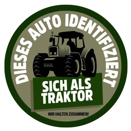 Sammys Shirt Store Dieses Auto identifiziert Sich als Traktor Aufkleber 10 cm