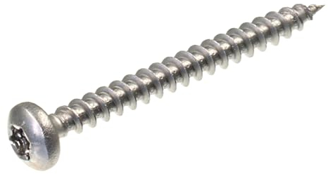 SECCARO Spanplattenschraube Halbrundkopf 4,5 x 45 mm, Edelstahl V2A VA A2, Holzschraube mit Vollgewinde, TX/Innensechsrund, 200 Stück