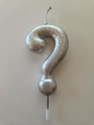 Frage Silberfarben, Geburtstagskerze in Frageform ?, originelle Kerze, originelle Geburtstagskerze, Dekoration für Geburtstag, Geburtstagskerzen, Silbern