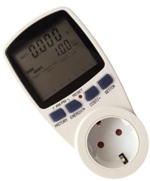 UPKOCH Große Lcd Power Steckdose Zweifach Tarif Messgerät Volt Ampere Watt Stromverbrauchskontrolle Mit Stromzähler Für Haus Und Büro