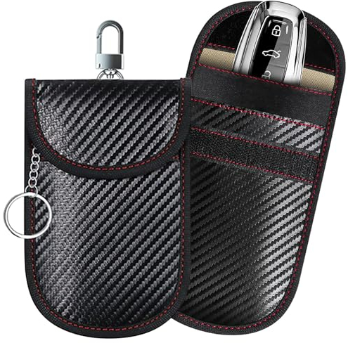 ONEVER 2 Stück Keyless Go Schutz Autoschlüssel Schutz Keyless Hülle RFID Funkschlüssel Abschirmung Schlüsseltasche Schlüsseletui Schlüsselmäppchen Diebstahlschutz Schlüsseltasche 5 * 3,93 Zoll